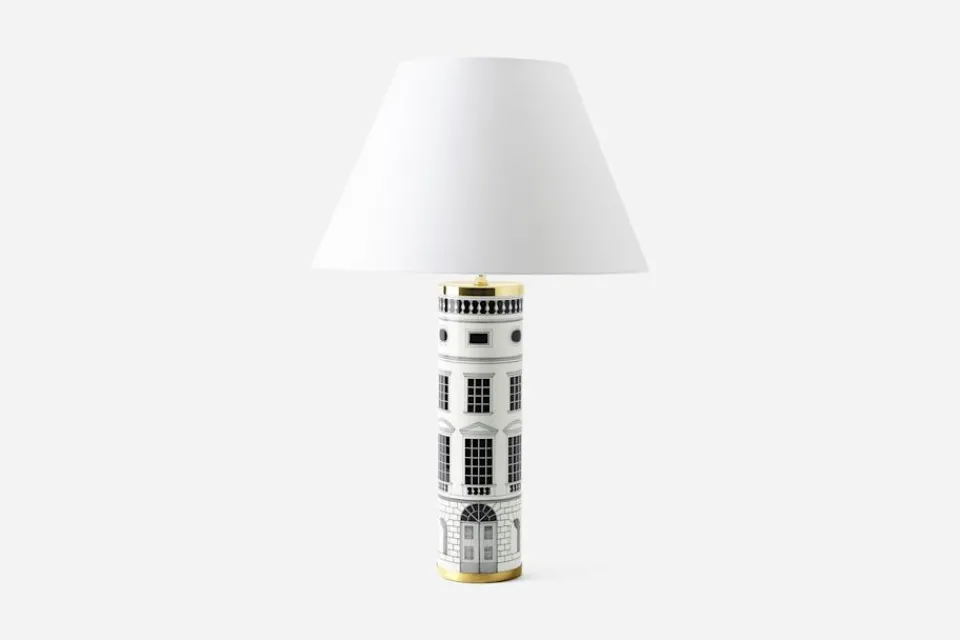 Bordslampor*Fornasetti Bordslampa Architettura, Svart Vit