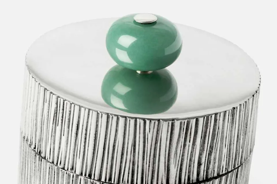 Dekorationsdetaljer|Tenndekorationer*Jakob Solgren Nordenskiöld Burk Gren Liten