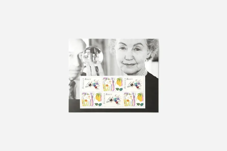 Block & Gåvokort*Tom Hedqvist Frimärken Souvenirark Svenskt Tenn