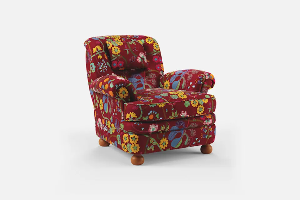 Fåtöljer*Josef Frank Fåtölj 336 Baranquilla, Vinröd