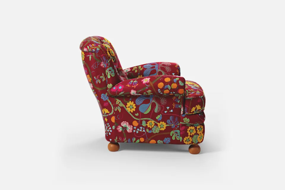 Fåtöljer*Josef Frank Fåtölj 336 Baranquilla, Vinröd