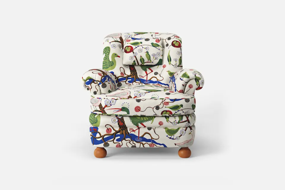 Fåtöljer*Josef Frank Fåtölj 336 Gröna Fåglar, Multi
