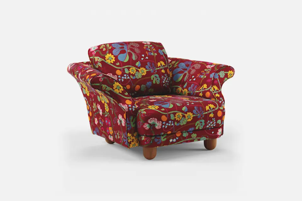 Fåtöljer*Josef Frank Fåtölj Liljevalchs Baranquilla, Vinröd