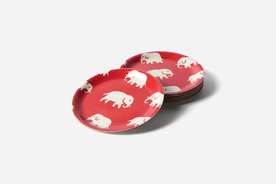 Underlägg & Tabletter*Estrid Ericson/Svenskt Tenn Glasunderlägg Elefant Röd