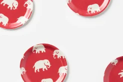 Underlägg & Tabletter*Estrid Ericson/Svenskt Tenn Glasunderlägg Elefant Röd