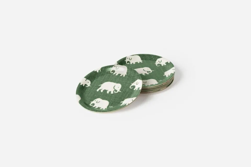 Underlägg & Tabletter*Estrid Ericson/Svenskt Tenn Glasunderlägg Elefant Grön