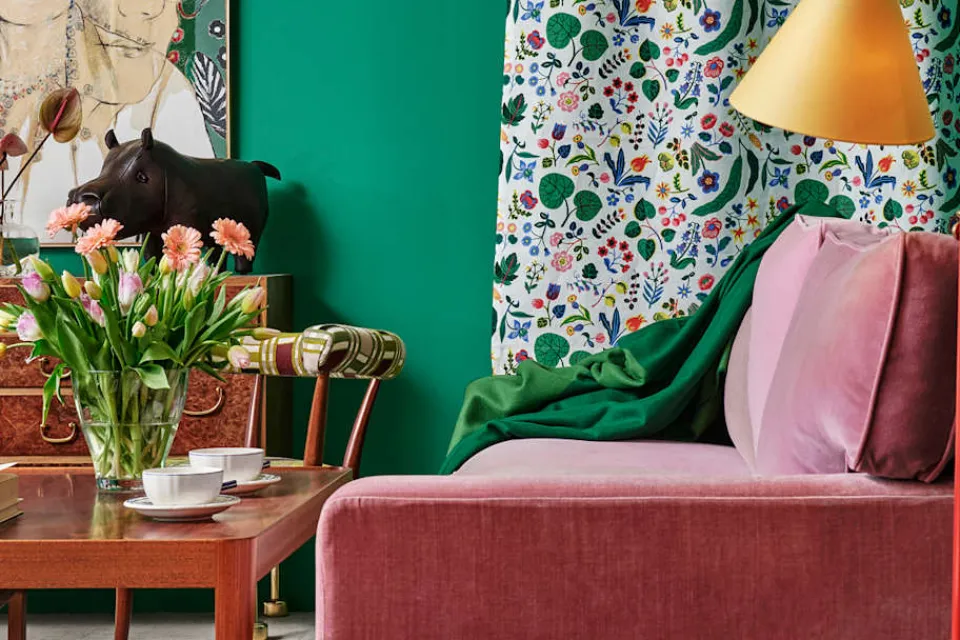 Golvlampor*Josef Frank Golvlampa 1842 Mässing, Röd