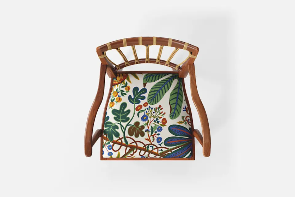 Karmstolar*Josef Frank Karmstol 1165 Mahogny Rotting, Aralia, Multi