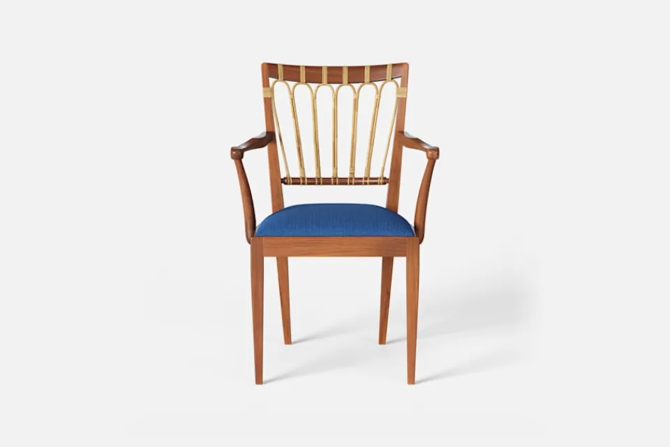 Karmstolar*Josef Frank Karmstol 1165 Mahogny Rotting, Möbellin, Blå