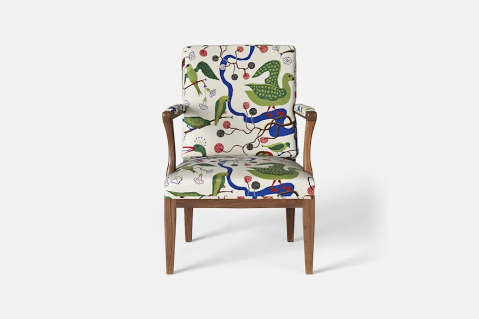 Fåtöljer|Karmstolar*Josef Frank Karmstol 868 Gröna Fåglar, Multi