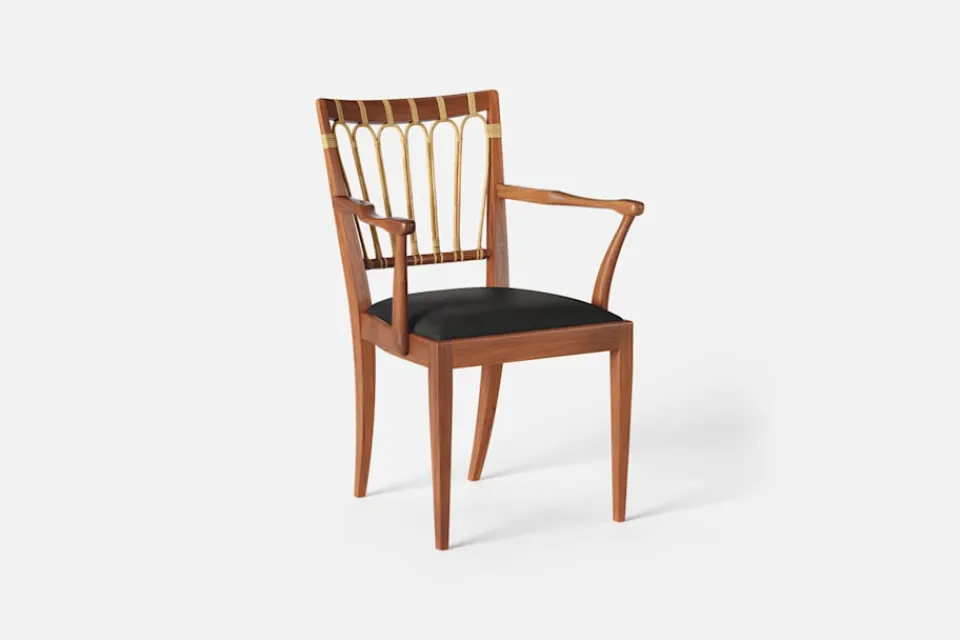 Karmstolar*Josef Frank Karmstol 1165 Mahogny Rotting, Tagel , Svart