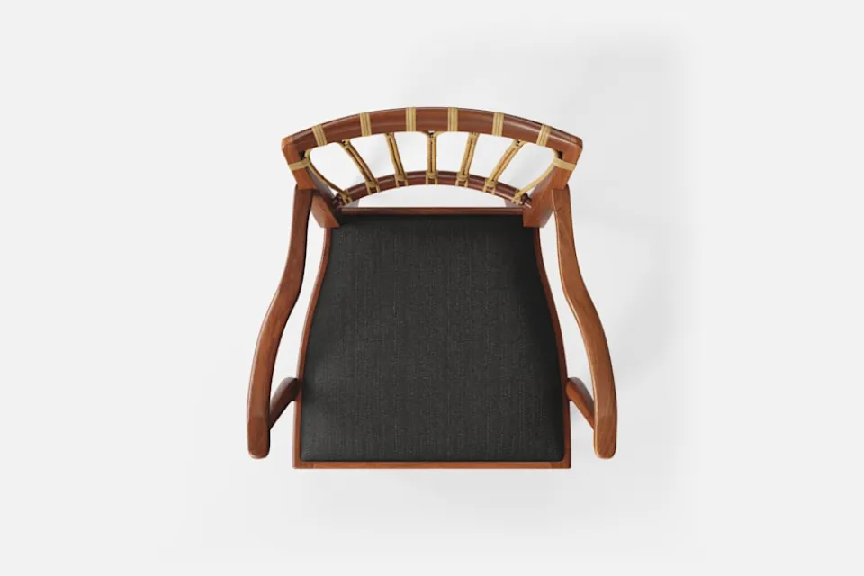 Karmstolar*Josef Frank Karmstol 1165 Mahogny Rotting, Tagel , Svart