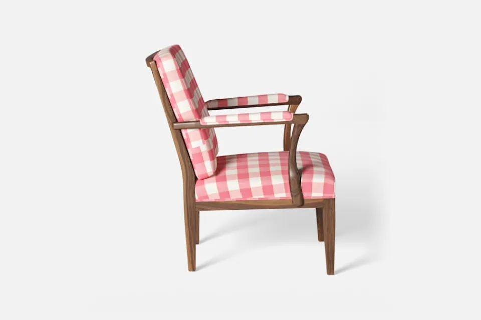 Fåtöljer|Karmstolar*Josef Frank Karmstol 868 Gripsholmsruta, Rosa