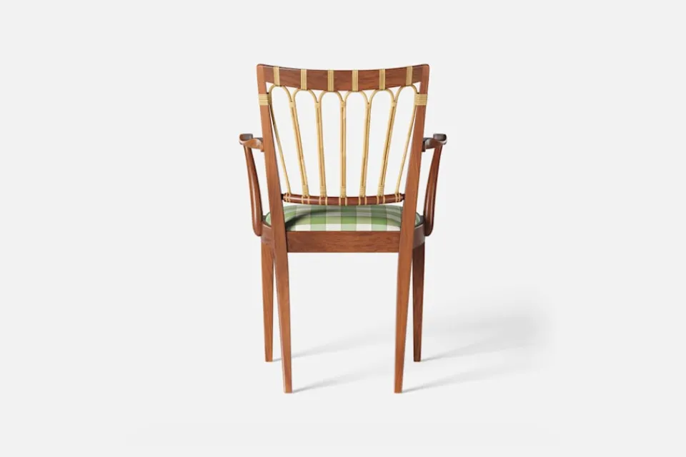 Karmstolar*Josef Frank Karmstol 1165 Mahogny Rotting, Gripsholmsruta, Grön