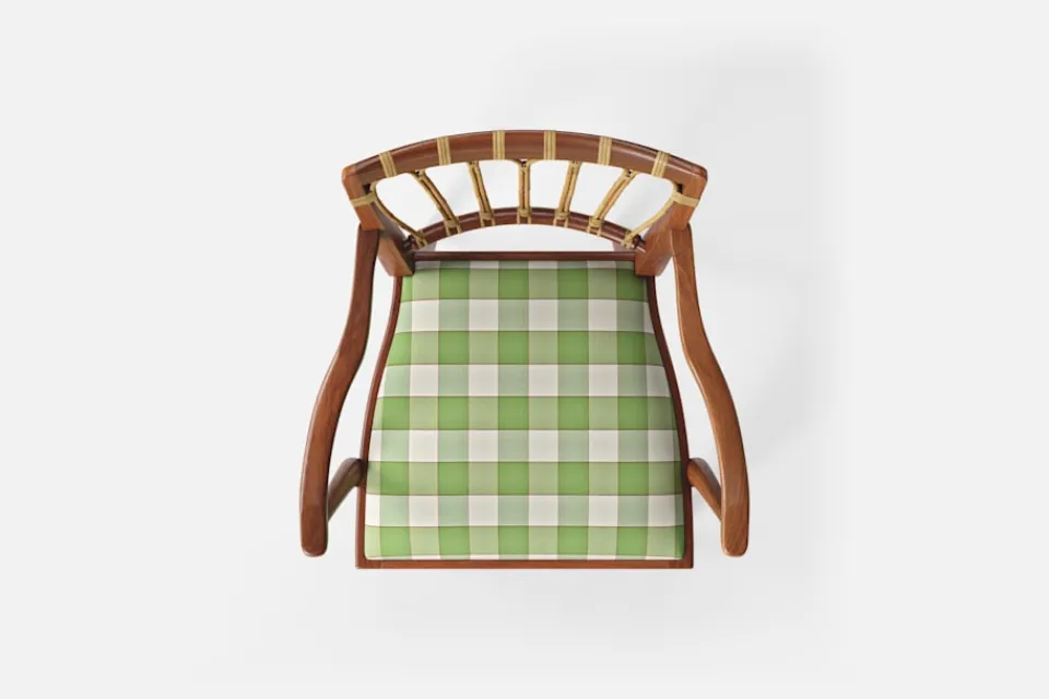 Karmstolar*Josef Frank Karmstol 1165 Mahogny Rotting, Gripsholmsruta, Grön