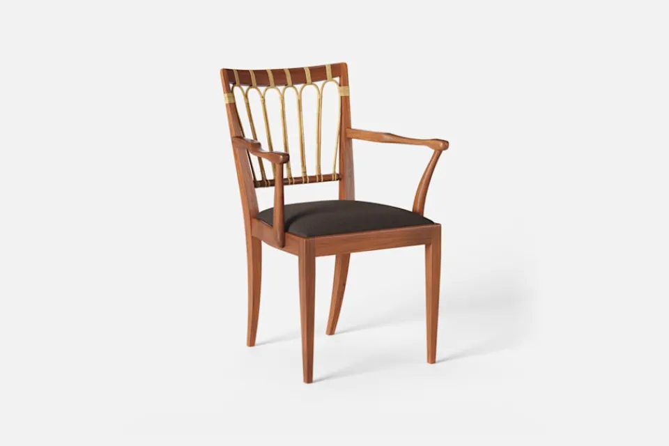 Karmstolar*Josef Frank Karmstol 1165 Mahogny Rotting, Möbellin, Mörkbrun