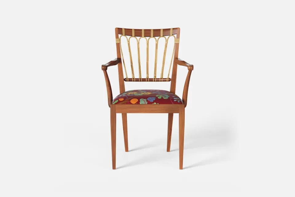 Karmstolar*Josef Frank Karmstol 1165 Mahogny Rotting, Baranquilla, Vinröd