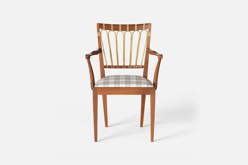 Karmstolar*Josef Frank Karmstol 1165 Mahogny Rotting, Gripsholmsruta, Grå