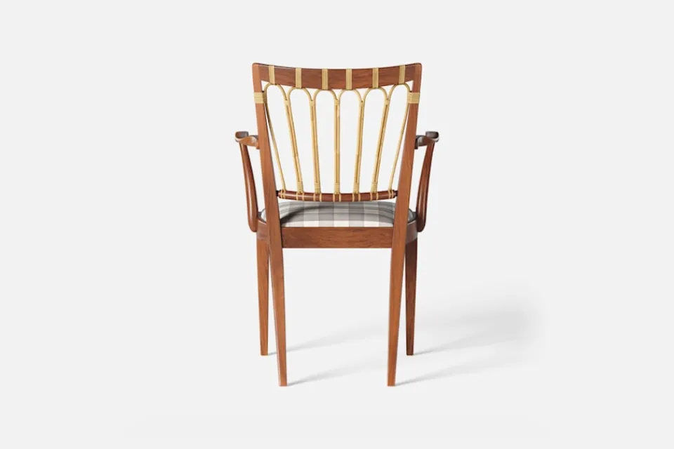 Karmstolar*Josef Frank Karmstol 1165 Mahogny Rotting, Gripsholmsruta, Grå