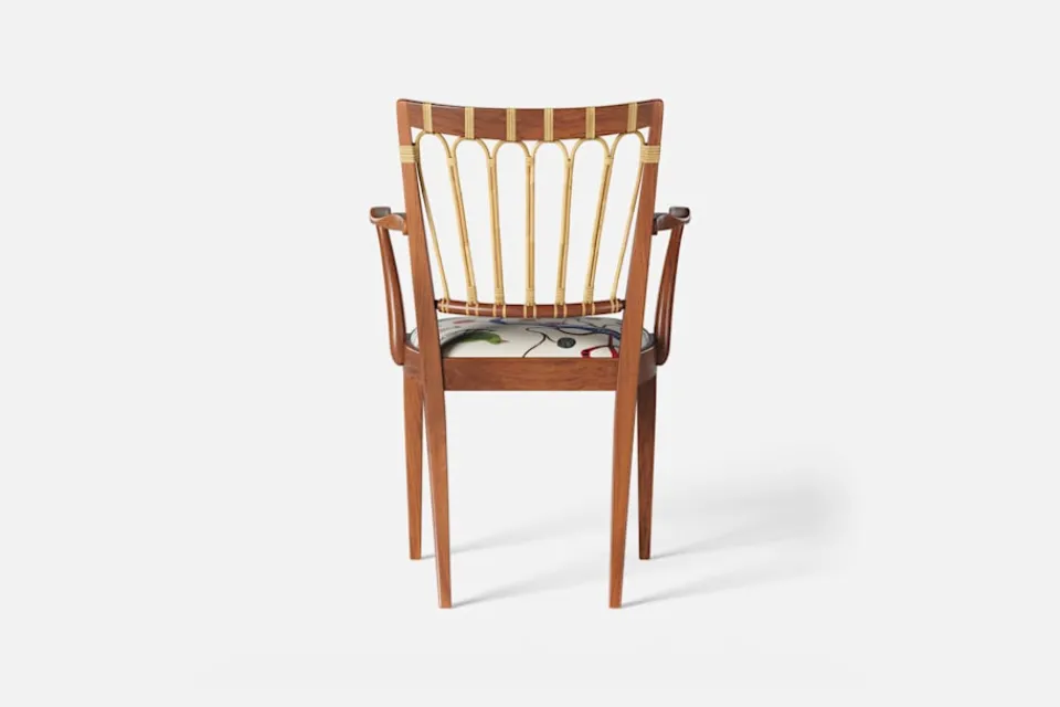 Karmstolar*Josef Frank Karmstol 1165 Mahogny Rotting, Gröna Fåglar, Multi