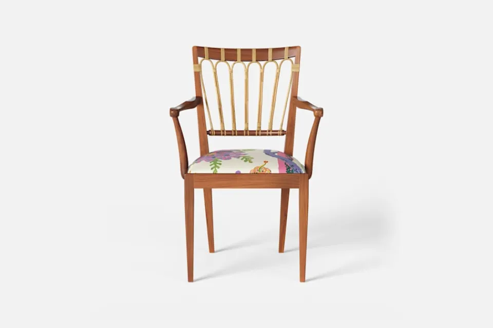 Karmstolar*Josef Frank Karmstol 1165 Mahogny Rotting, Hawai, Vit