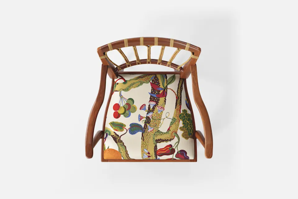 Karmstolar*Josef Frank Karmstol 1165 Mahogny Rotting, Vegetable Tree, Multi