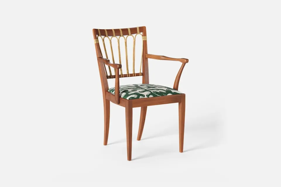 Karmstolar*Josef Frank Karmstol 1165 Mahogny Rotting, Aristidia, Grön