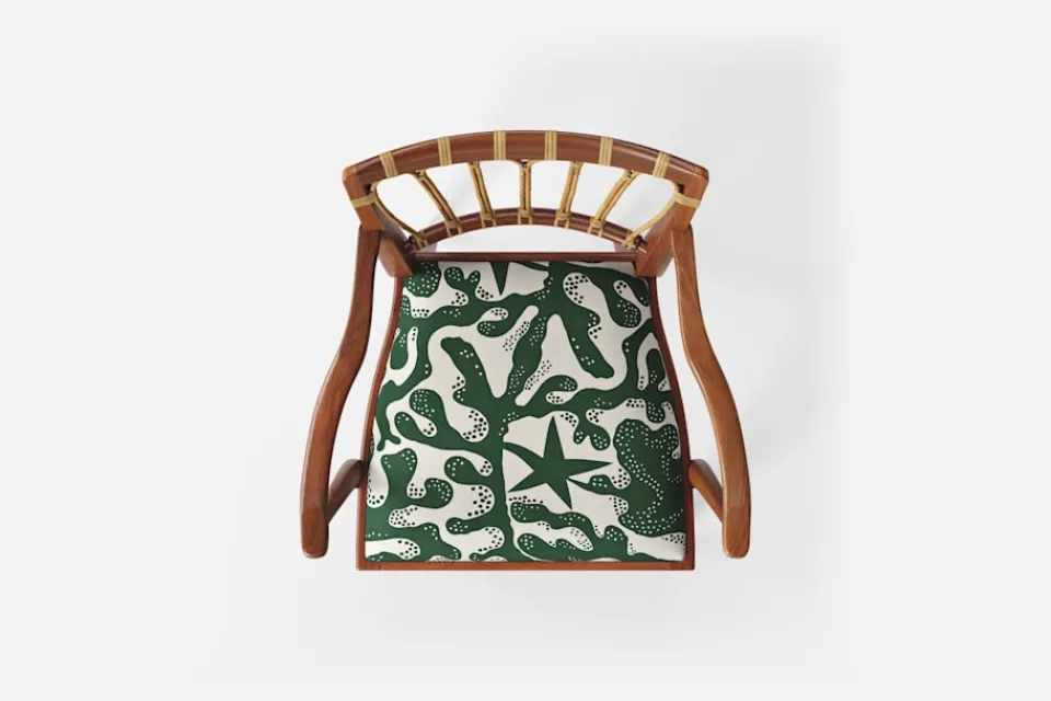 Karmstolar*Josef Frank Karmstol 1165 Mahogny Rotting, Aristidia, Grön