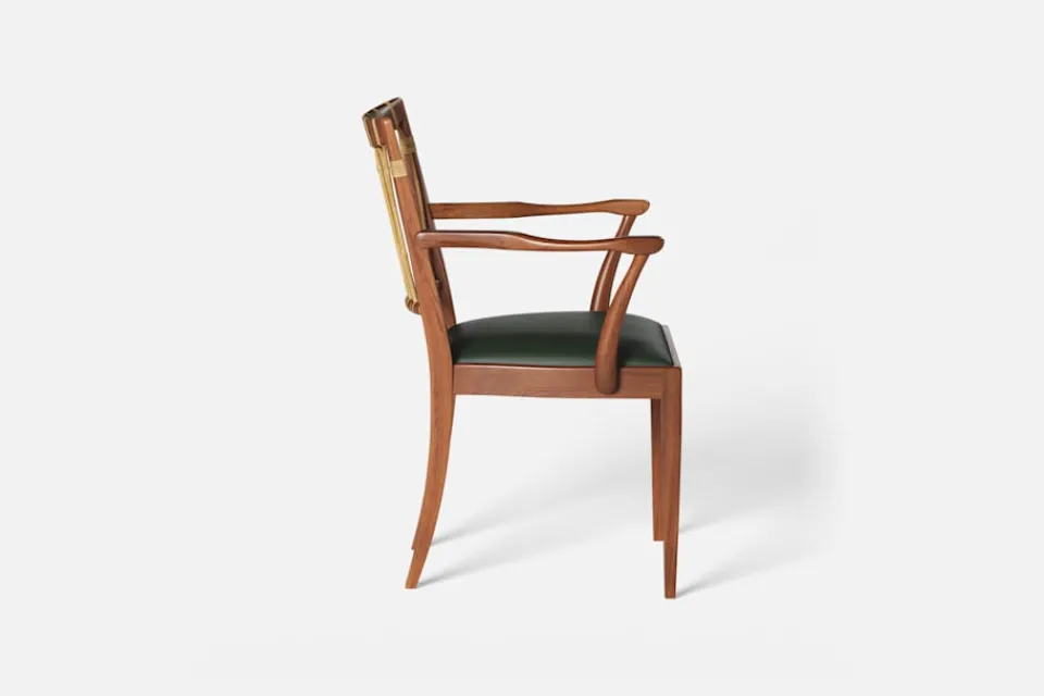 Karmstolar*Josef Frank Karmstol 1165 Mahogny Rotting, Grön