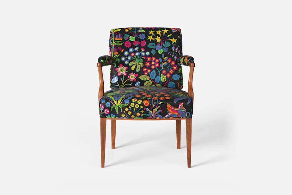 Fåtöljer|Karmstolar*Josef Frank Karmstol 969 Kederband Sitthöjd 47 cm Under Ekvatorn, Multi