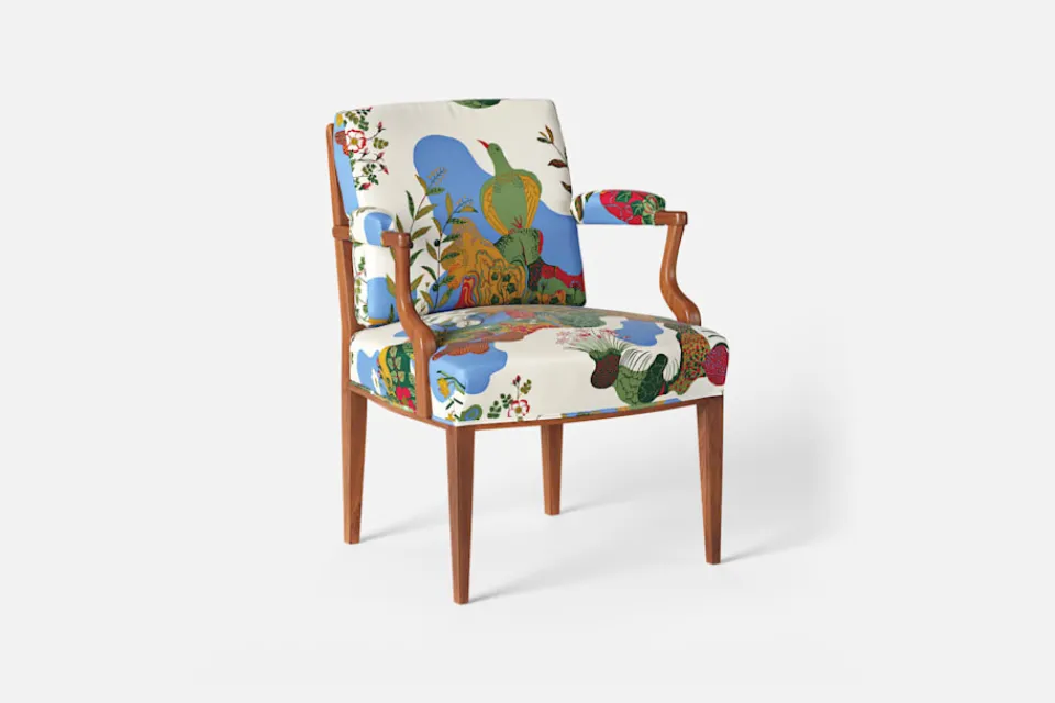 Fåtöljer|Karmstolar*Josef Frank Karmstol 969 Kederband Sitthöjd 47 cm Anakreon, Vit