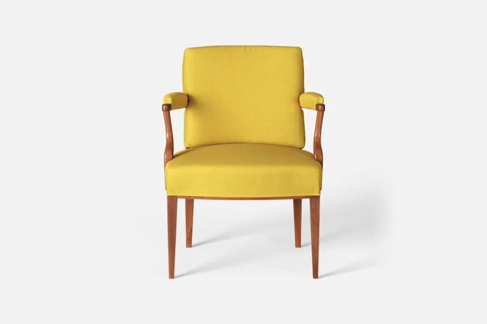 Fåtöljer|Karmstolar*Josef Frank Karmstol 969 Kederband Sitthöjd 47 cm Vägen, Ockra