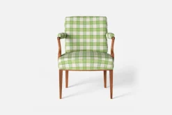 Fåtöljer|Karmstolar*Josef Frank Karmstol 969 Kederband Sitthöjd 47 cm Gripsholmsruta, Grön