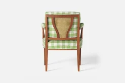 Fåtöljer|Karmstolar*Josef Frank Karmstol 969 Kederband Sitthöjd 47 cm Gripsholmsruta, Grön