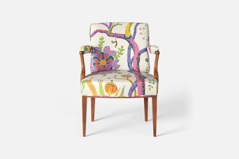 Fåtöljer|Karmstolar*Josef Frank Karmstol 969 Kederband Sitthöjd 47 cm Hawai, Vit