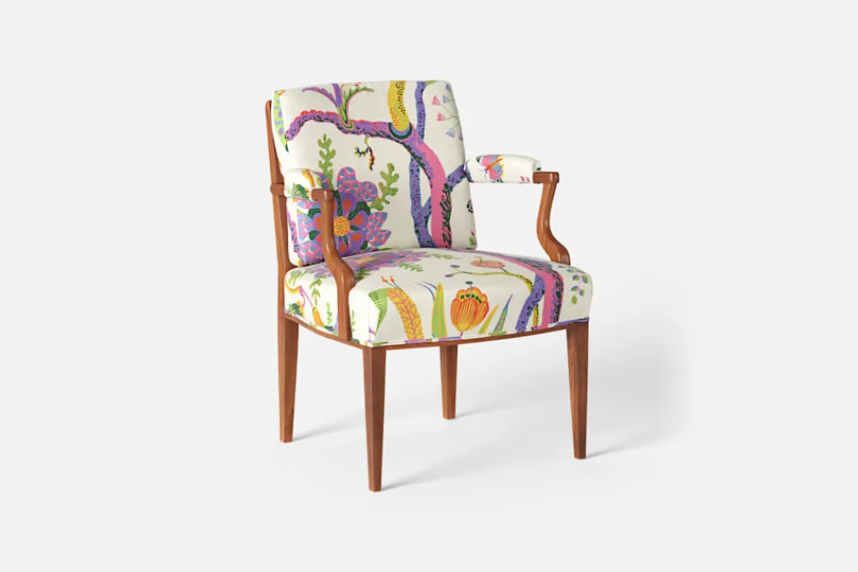 Fåtöljer|Karmstolar*Josef Frank Karmstol 969 Kederband Sitthöjd 47 cm Hawai, Vit