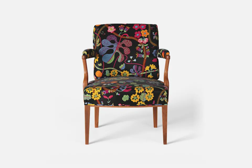 Karmstolar*Josef Frank Karmstol 969 Kederband Sitthöjd 43 cm Baranquilla, Svart