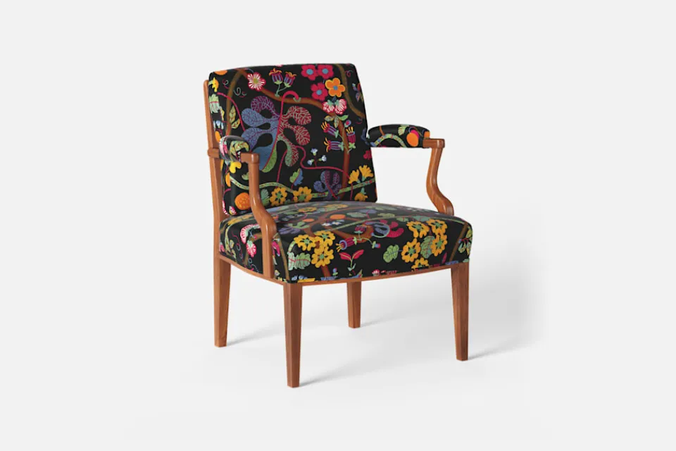 Karmstolar*Josef Frank Karmstol 969 Kederband Sitthöjd 43 cm Baranquilla, Svart