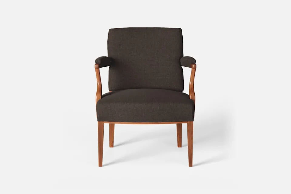 Karmstolar*Josef Frank Karmstol 969 Kederband Sitthöjd 43 cm Möbellin, Mörkbrun