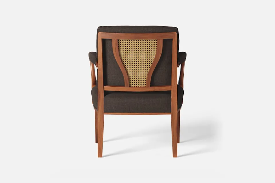 Karmstolar*Josef Frank Karmstol 969 Kederband Sitthöjd 43 cm Möbellin, Mörkbrun