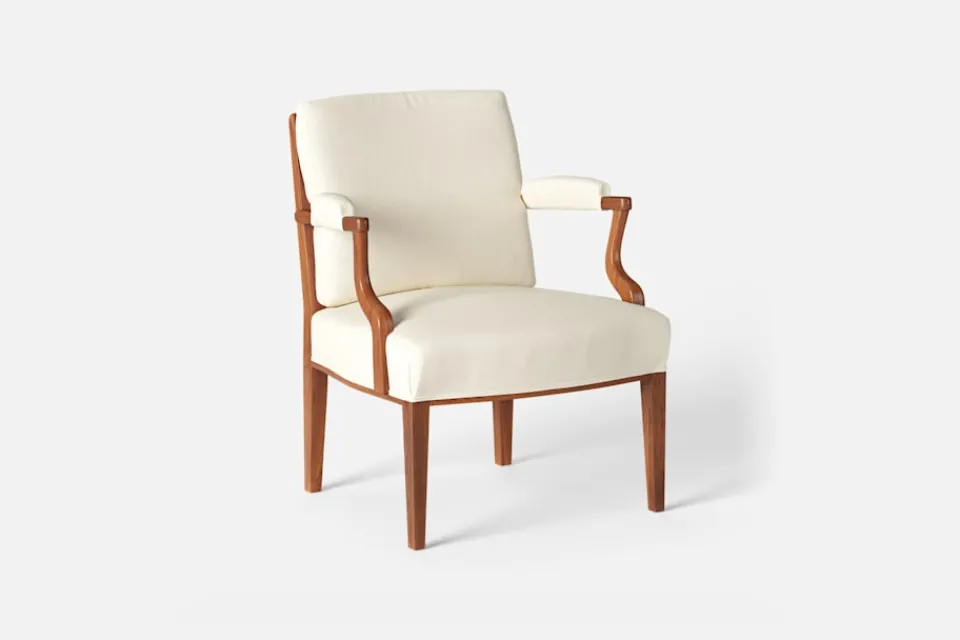 Karmstolar*Josef Frank Karmstol 969 Kederband Sitthöjd 43 cm Vägen, Vit