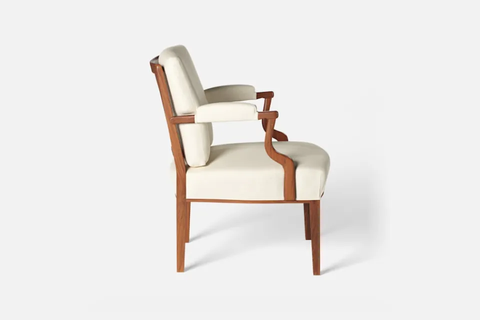 Karmstolar*Josef Frank Karmstol 969 Kederband Sitthöjd 43 cm Vägen, Vit