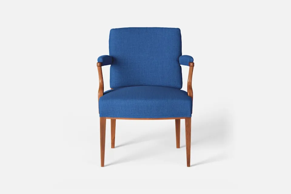 Fåtöljer|Karmstolar*Josef Frank Karmstol 969 Kederband Sitthöjd 47 cm Möbellin, Blå