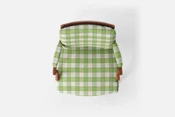 Karmstolar*Josef Frank Karmstol 969 Kederband Sitthöjd 43 cm Gripsholmsruta, Grön