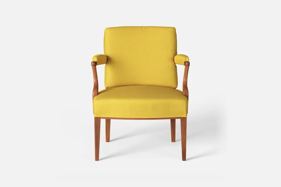 Karmstolar*Josef Frank Karmstol 969 Kederband Sitthöjd 43 cm Vägen, Ockra