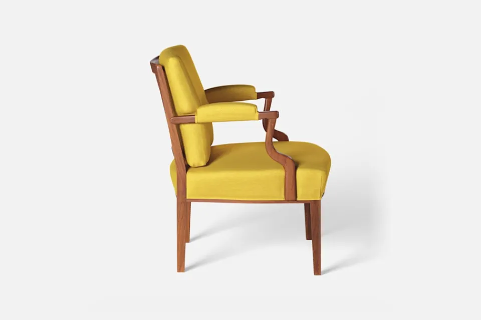 Karmstolar*Josef Frank Karmstol 969 Kederband Sitthöjd 43 cm Vägen, Ockra