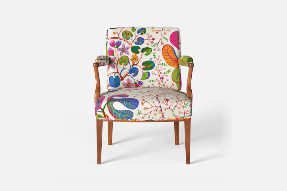 Karmstolar*Josef Frank Karmstol 969 Kederband Sitthöjd 43 cm Teheran, Vit