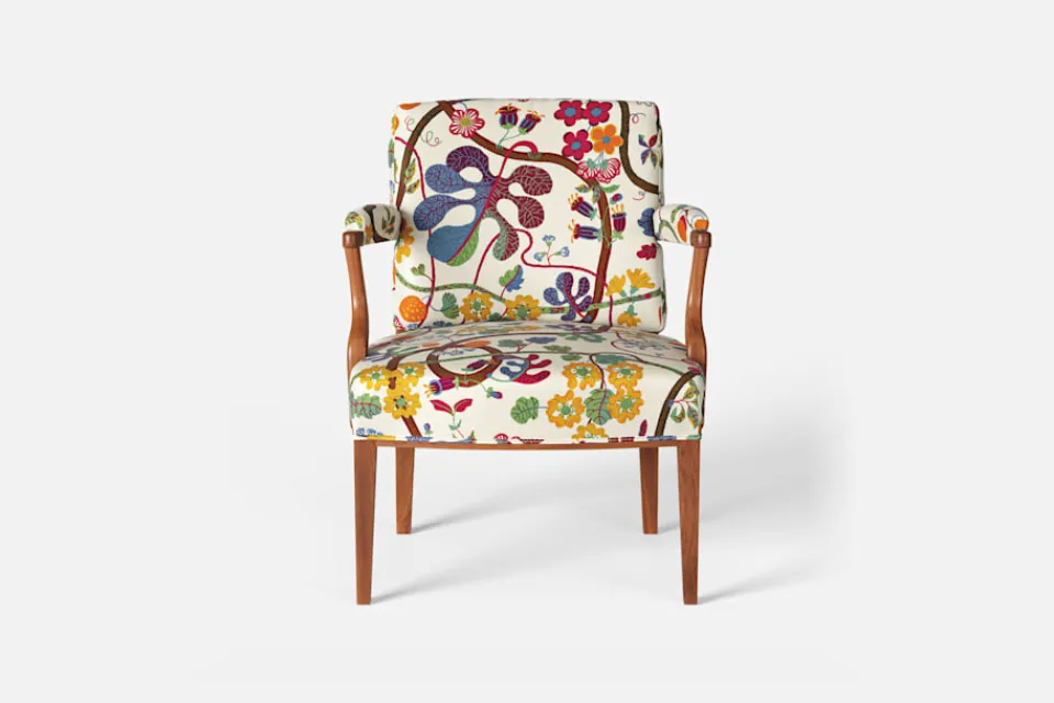 Karmstolar*Josef Frank Karmstol 969 Kederband Sitthöjd 43 cm Baranquilla, Vit
