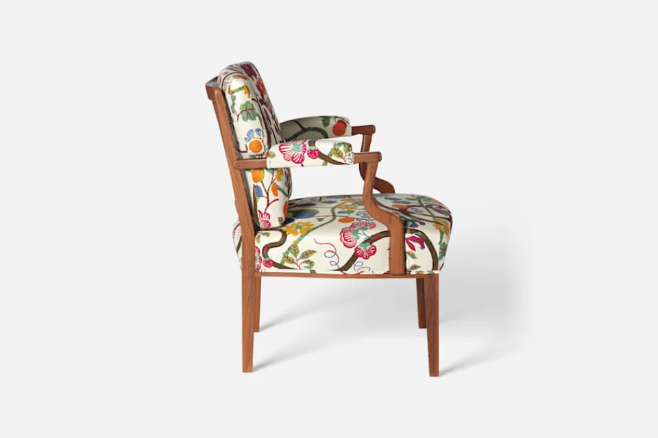 Karmstolar*Josef Frank Karmstol 969 Kederband Sitthöjd 43 cm Baranquilla, Vit