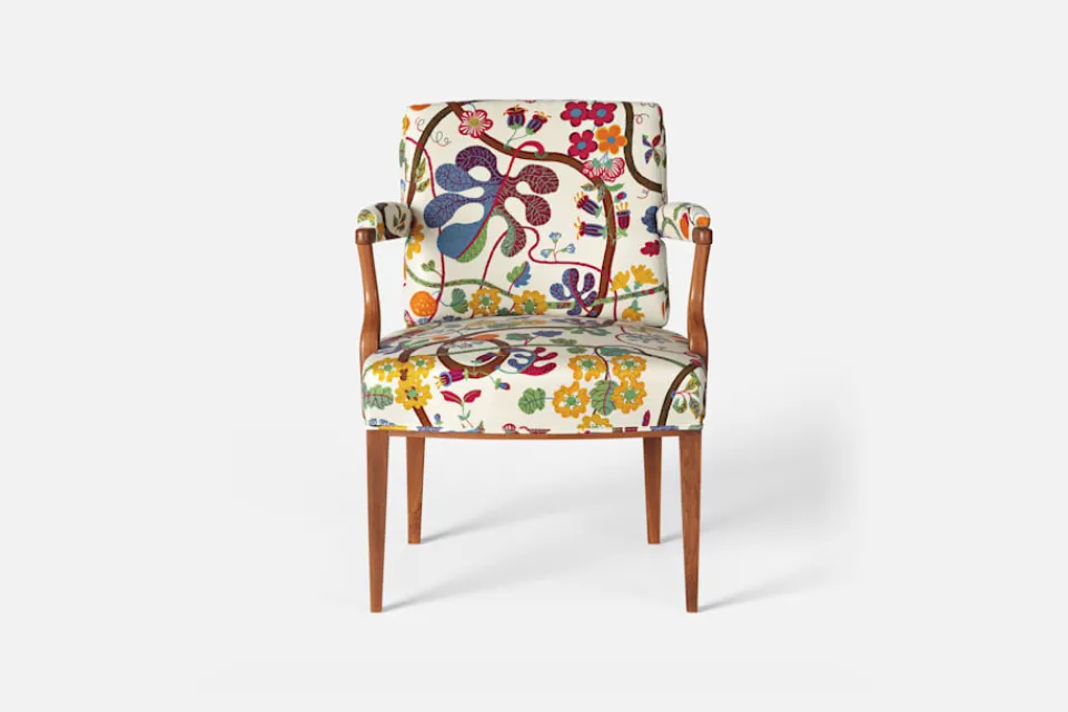 Fåtöljer|Karmstolar*Josef Frank Karmstol 969 Kederband Sitthöjd 47 cm Baranquilla, Vit